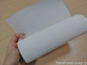 電子レンジやオーブンで乾燥させたい野菜や果物の水気をキッチンペーパーで拭き取る